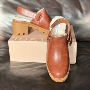 JustFab Women's Brown Slingback Mules